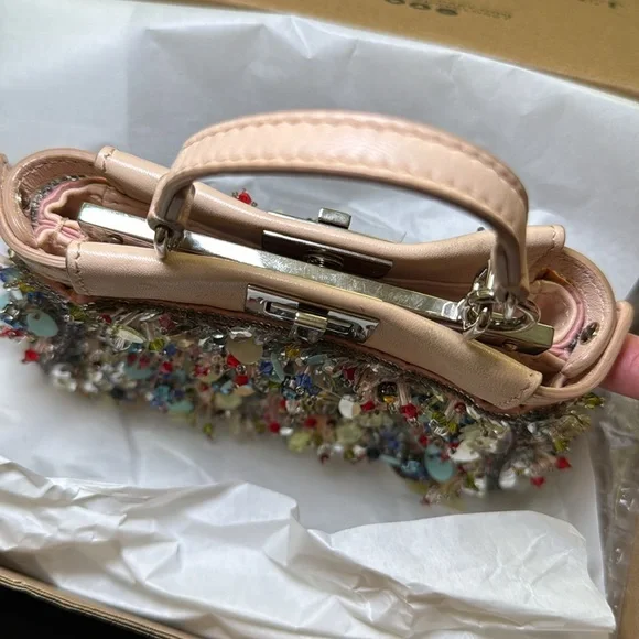 Fendi Beige Leather Micro Peekaboo Embellished Crossbody - Picture 5 of 14